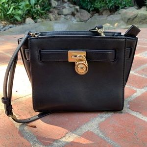 Michael Kors Leather Crossbody w/ Gold Lock